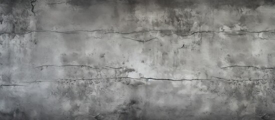 Obraz premium An up-close view of a wall made of concrete displaying multiple cracks and damage
