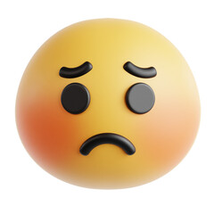 sad face emoticon 3D Icon Illustration