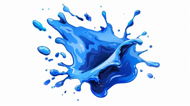 recommend clip art: Isolated on white background, spilled water splash. Aqua drop, stain. Splattered blue liquid blotch. Organic watery design element of irregular shape.