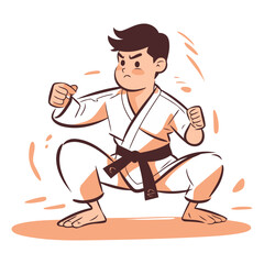 Taekwondo fighter in kimono.