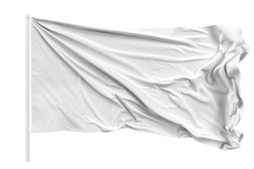 White empty flag isolated on white background