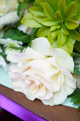A bouquet of flowers in close-up