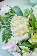 A bouquet of flowers in close-up