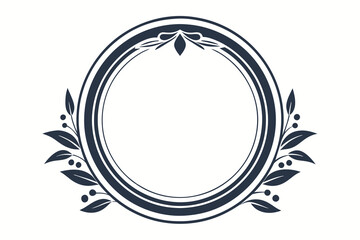 Obraz premium Circle frame/border for logo, not too much embroidery, elegant, minimalist, a rather bold border