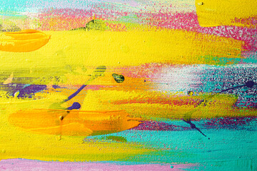 the texture of multicolored oil paints on canvas