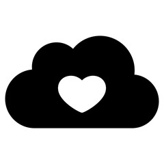 cloud with love icon