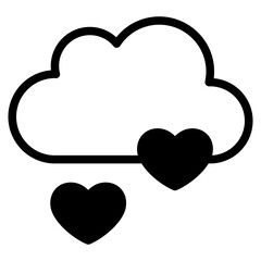 cloud with love icon