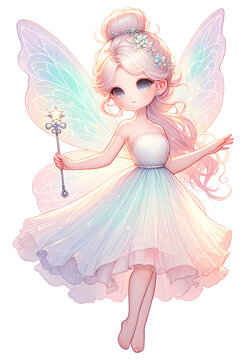 Cute fairy watercolor clipart.