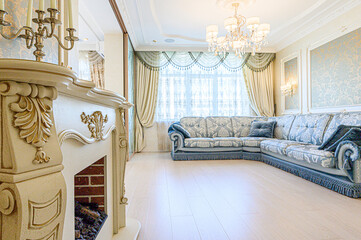 standard interior apartment. living room with sofa