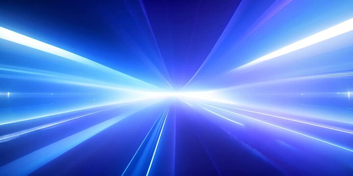 Vector Abstract, science, futuristic, energy technology concept. Digital image of light rays, stripes lines with blue light, speed and motion blur over dark blue background 4K Video