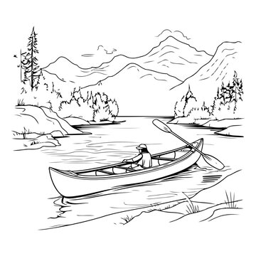 Canoeing clip art preview