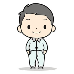 Smiling Boy Wearing Casual Clothes - Cartoon Vector Illustration