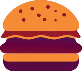 sandwiches top side view, icon colored shapes
