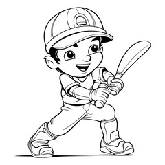 Baseball Player - Coloring Page Outline of a Baseball Player