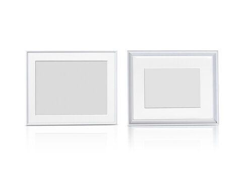 white photo frames, transparent background