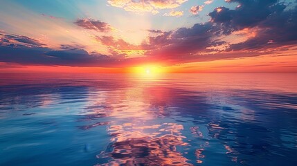Glow: A sunset over a calm ocean