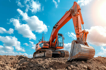 Fototapeta na wymiar excavator in construction site