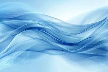 Fototapeta premium Mysterious Abstract blue background. Wavy curve design. Generate Ai
