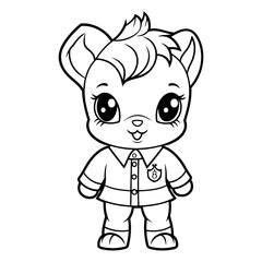 Cute baby deer for coloring book or page.