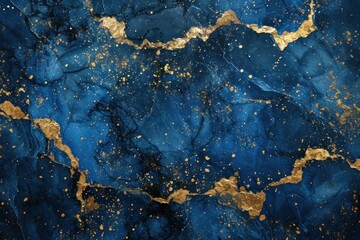 Creative Abstract blue gold. Sparkle bokeh. Generate Ai