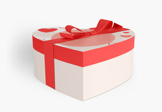 Heart Shaped Gift Box with Mockup