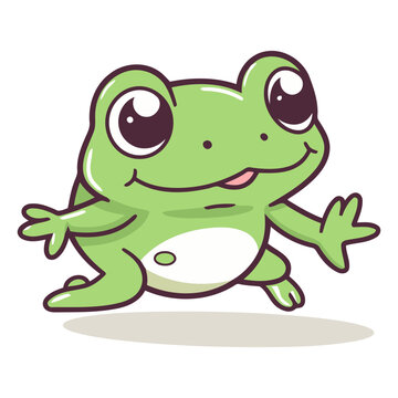 Frog cartoon character of a funny cartoon frog.