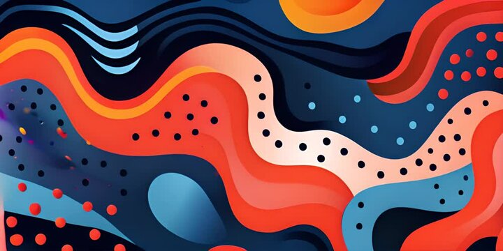 Abstract background with hand drawn textures, memphis style 4K Video