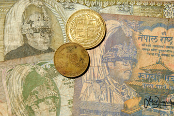 Nepali rupee dating from around 2001 - obrazy, fototapety, plakaty