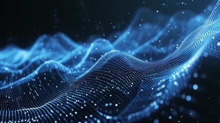 Abstract particle wave on dynamic technology background