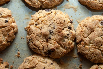 Foto auf Glas General stock - General stock - chocolate chip cookies straight out of the oven. © Richard