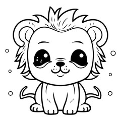 Obraz na płótnie Canvas Cute Lion Cartoon Mascot Character Vector Illustration EPS10