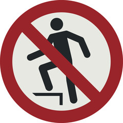 PROHIBITION SIGN PICTOGRAM, No stepping on surface ISO 7010 - P019.eps