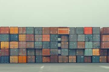 A wall of shipping containers. Stacked high. The containers began to rust and deteriorate.