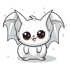 Cute cartoon bat isolated on a white background.