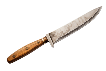 Elegantly Crafted Wooden-Handled Blade.