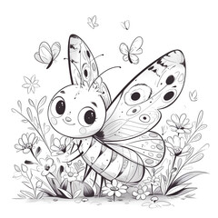 kid's coloring book, insects