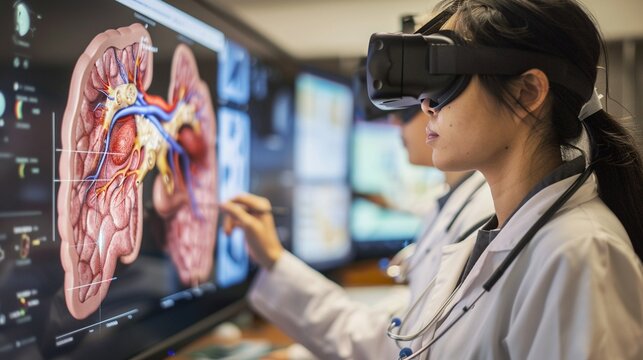 Discuss the potential of augmented reality (AR) and virtual reality (VR) technologies integrated into digital displays for simulating bone anatomy
