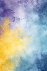 Gray and yellow watercolour splatter background, purple yellow