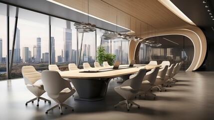 modern contemporary meeting conference room modern office interior design - obrazy, fototapety, plakaty