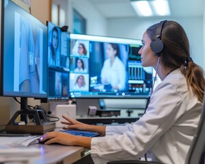 Obraz premium Doctor video conference