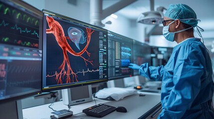 Examine the integration of digital display technology with telemedicine platforms to provide remote consultations and follow-ups for patients with vascular conditions