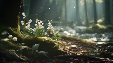 Little flowers in the forest
