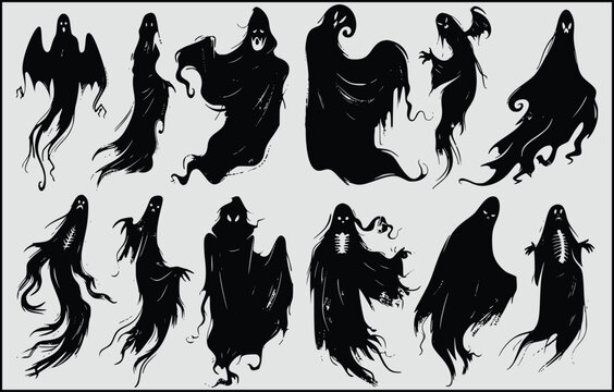 illustration of a set of halloween elements