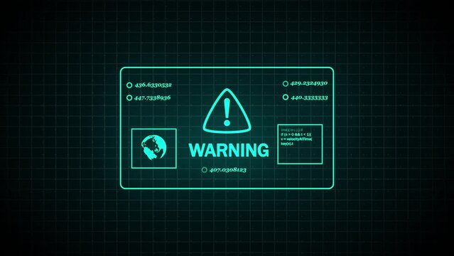 computer screen with programming code and an alert message, concept of computer security, warning , cyber warning, malware or hacker attack
