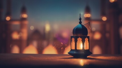 Fototapeta premium islamic lantern background Ideal for ramadhan festive, eid fitr, eid adha, islamic background , cozy, warm, holidays, invitations, and decorations, ratio 16:9px