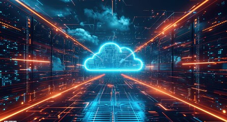 Obraz premium International internet day: a world connected, linking people, electronic devices globally through a network. Cloud storage, seamless connectivity across computers, tablets, laptops, phones