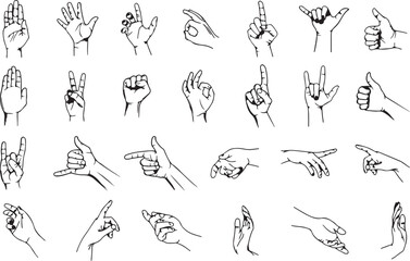 collection of hand drawn hand icon