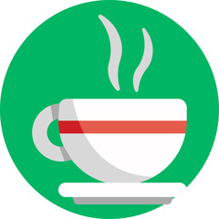 A warm, inviting cup icon that embodies the essence of a cozy coffee shop, with steam rising from the brim, inviting customers to savor their favorite brew. - obrazy, fototapety, plakaty