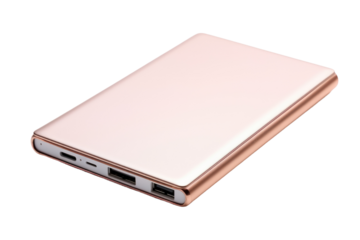 The Elegance of White and Gold: A Modern Laptop on a Clean Surface.