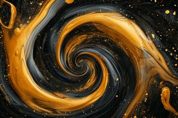 Intricate Abstract swirl glossy. Golden curve. Generate Ai